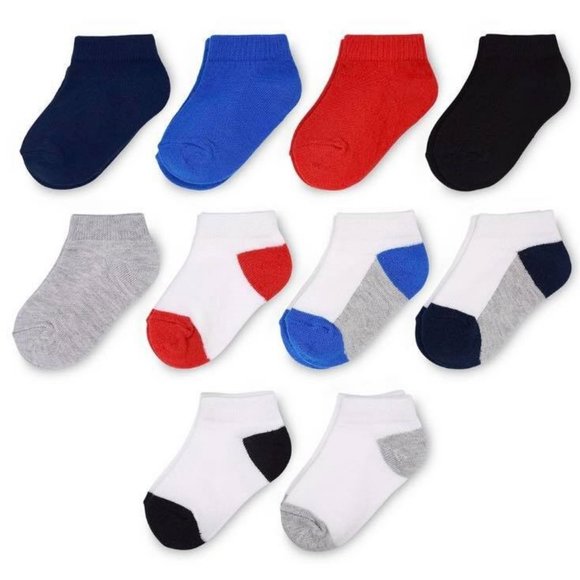 5/$20 NEW 10Pk 18M-36M Boys Low Cut Socks - Picture 2 of 5